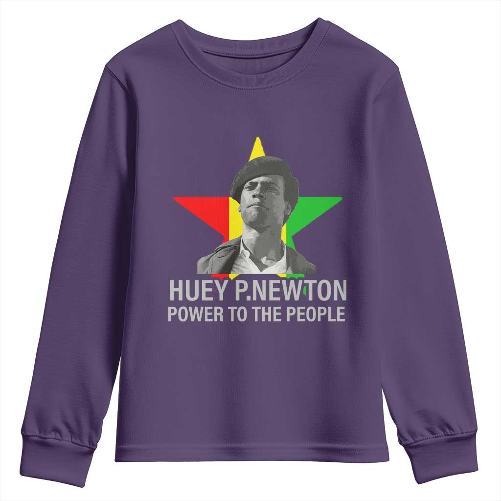 Huey P.Newton Power To The People Youth Sweatshirt Black Panther Party Black History Month TS11 Purple Print Your Wear