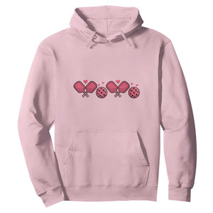 Funny Valentine's Day Xoxo Pink Pickleball Hoodie TS11 Light Pink Print Your Wear