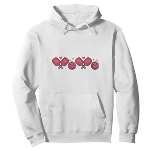 Funny Valentine's Day Xoxo Pink Pickleball Hoodie TS11 White Print Your Wear
