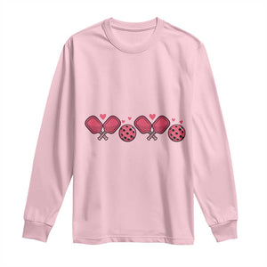 Funny Valentine's Day Xoxo Pink Pickleball Long Sleeve Shirt TS11 Light Pink Print Your Wear