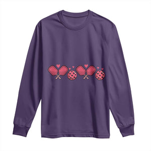Funny Valentine's Day Xoxo Pink Pickleball Long Sleeve Shirt TS11 Purple Print Your Wear