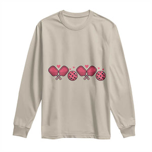Funny Valentine's Day Xoxo Pink Pickleball Long Sleeve Shirt TS11 Sand Print Your Wear