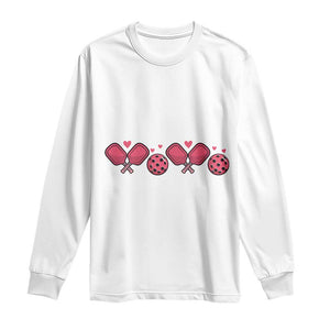 Funny Valentine's Day Xoxo Pink Pickleball Long Sleeve Shirt TS11 White Print Your Wear