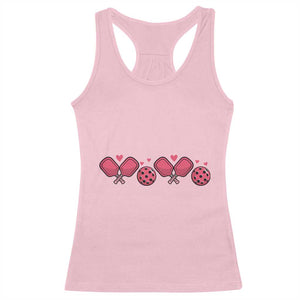 Funny Valentine's Day Xoxo Pink Pickleball Racerback Tank Top TS11 Light Pink Print Your Wear