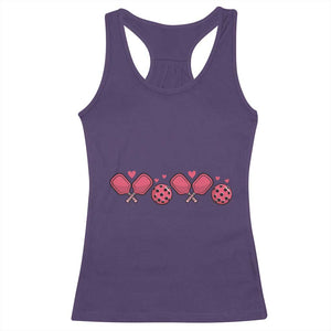 Funny Valentine's Day Xoxo Pink Pickleball Racerback Tank Top TS11 Purple Print Your Wear