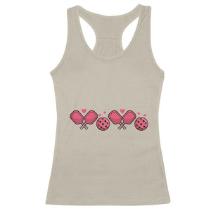 Funny Valentine's Day Xoxo Pink Pickleball Racerback Tank Top TS11 Sand Print Your Wear
