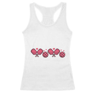 Funny Valentine's Day Xoxo Pink Pickleball Racerback Tank Top TS11 White Print Your Wear