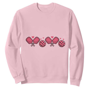 Funny Valentine's Day Xoxo Pink Pickleball Sweatshirt TS11 Light Pink Print Your Wear