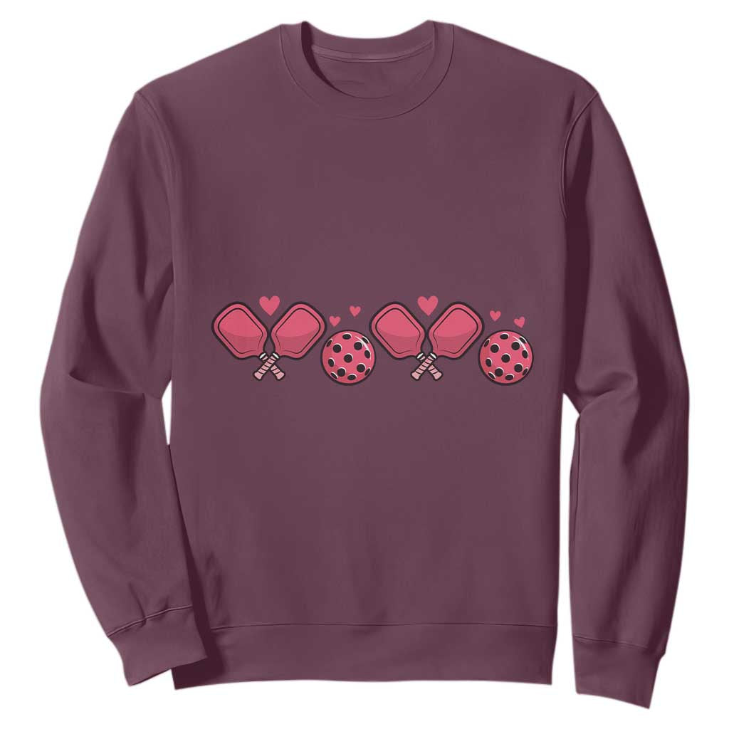Funny Valentine's Day Xoxo Pink Pickleball Sweatshirt TS11 Maroon Print Your Wear