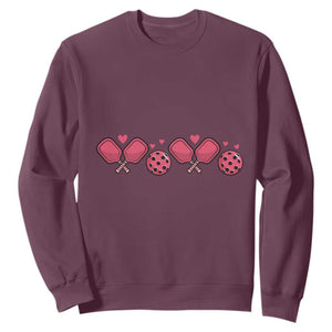 Funny Valentine's Day Xoxo Pink Pickleball Sweatshirt TS11 Maroon Print Your Wear