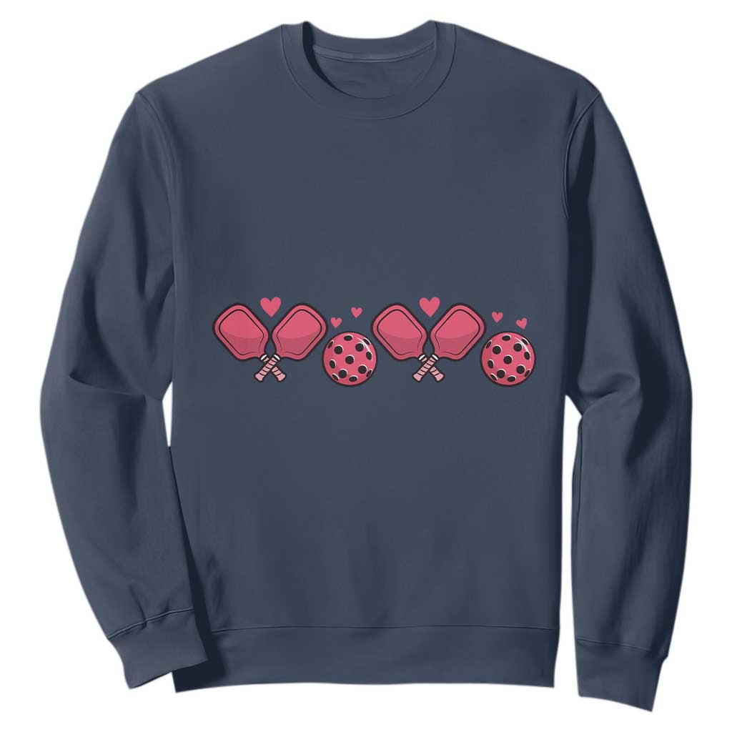 Funny Valentine's Day Xoxo Pink Pickleball Sweatshirt TS11 Navy Print Your Wear