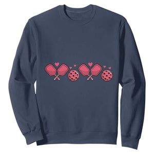 Funny Valentine's Day Xoxo Pink Pickleball Sweatshirt TS11 Navy Print Your Wear