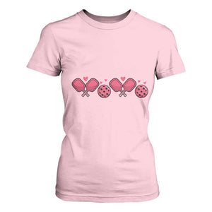 Funny Valentine's Day Xoxo Pink Pickleball T Shirt For Women TS11 Light Pink Print Your Wear