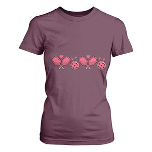 Funny Valentine's Day Xoxo Pink Pickleball T Shirt For Women TS11 Maroon Print Your Wear
