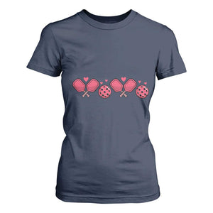 Funny Valentine's Day Xoxo Pink Pickleball T Shirt For Women TS11 Navy Print Your Wear