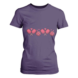 Funny Valentine's Day Xoxo Pink Pickleball T Shirt For Women TS11 Purple Print Your Wear