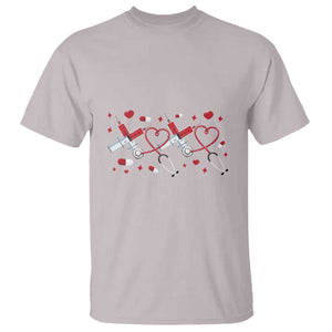 Funny Valentine's Day Nurse Doctor T Shirt Heart Stethoscope TS11 Ice Gray Print Your Wear