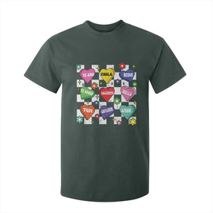 Funny Spanish Candy Heart Valentine's Day T Shirt For Kid TS11 Dark Forest Green Print Your Wear