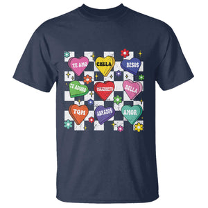 Funny Spanish Candy Heart Valentine's Day T Shirt TS11 Navy Print Your Wear