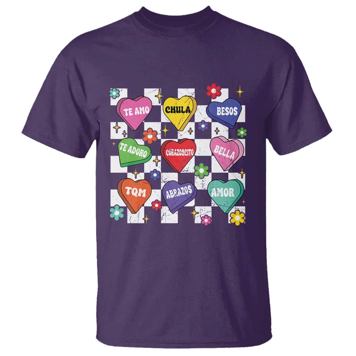 Funny Spanish Candy Heart Valentine's Day T Shirt TS11 Purple Print Your Wear