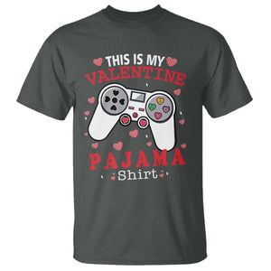 Funny Valentine's Day Gaming T Shirt This Is My Valentine Pajama Shirt Game Console TS11 Dark Heather Print Your Wear