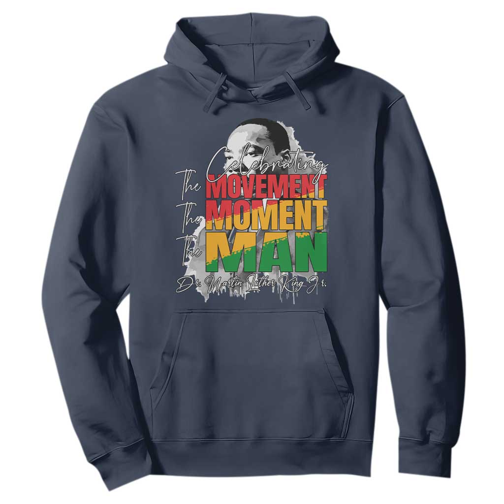 Dr Martin Luther King Jr Hoodie Celebrating The Movement Moment The Man TS11 Navy Print Your Wear
