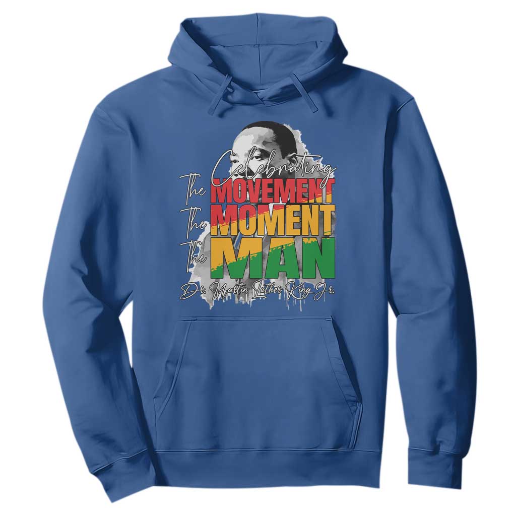 Dr Martin Luther King Jr Hoodie Celebrating The Movement Moment The Man TS11 Royal Blue Print Your Wear