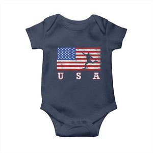 Patriotic Soccer Baby Onesie USA American Flag Team TS11 Navy Print Your Wear