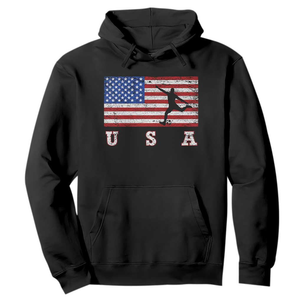 Patriotic Soccer Hoodie USA American Flag Team TS11 Black Print Your Wear