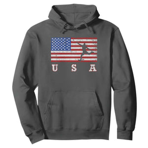Patriotic Soccer Hoodie USA American Flag Team TS11 Dark Heather Print Your Wear