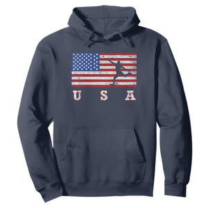 Patriotic Soccer Hoodie USA American Flag Team TS11 Navy Print Your Wear