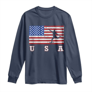 Patriotic Soccer Long Sleeve Shirt USA American Flag Team TS11 Navy Print Your Wear