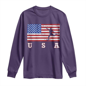 Patriotic Soccer Long Sleeve Shirt USA American Flag Team TS11 Purple Print Your Wear