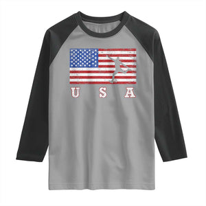Patriotic Soccer Raglan Shirt USA American Flag Team TS11 Sport Gray Black Print Your Wear