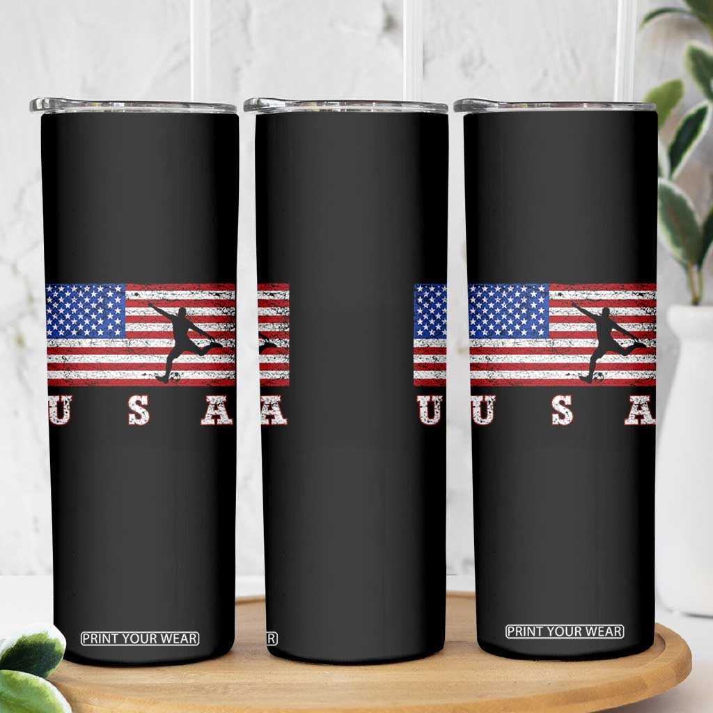 Patriotic Soccer Skinny Tumbler USA American Flag Team TS11 Print Your Wear