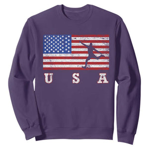 Patriotic Soccer Sweatshirt USA American Flag Team TS11 Purple Print Your Wear