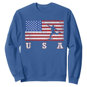 Patriotic Soccer Sweatshirt USA American Flag Team TS11 Royal Blue Print Your Wear