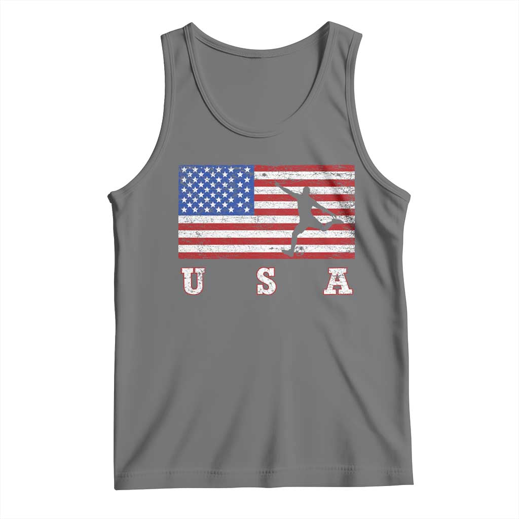 Patriotic Soccer Tank Top USA American Flag Team TS11 Black Heather Print Your Wear