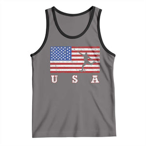 Patriotic Soccer Tank Top USA American Flag Team TS11 Deep Heather Black Print Your Wear