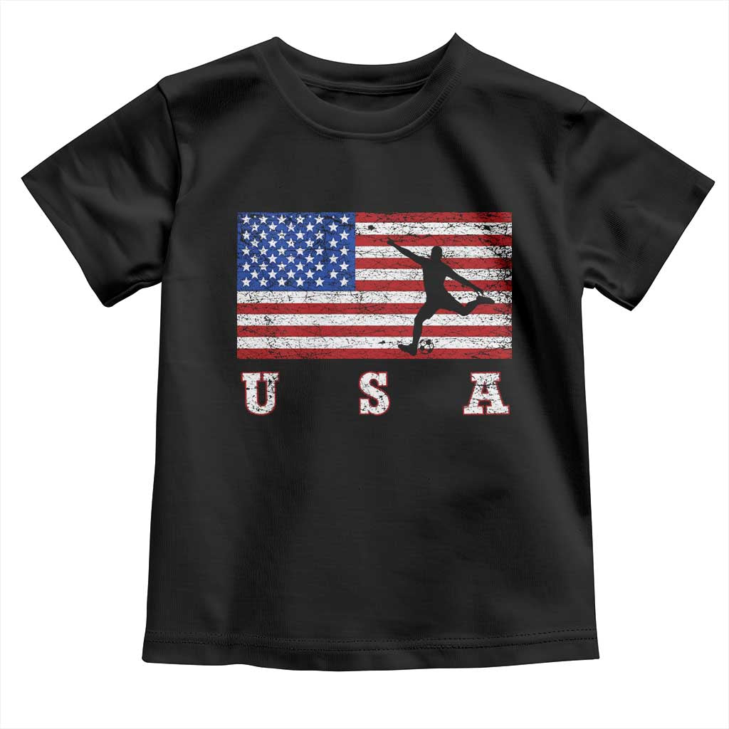 Patriotic Soccer Toddler T Shirt USA American Flag Team TS11 Black Print Your Wear