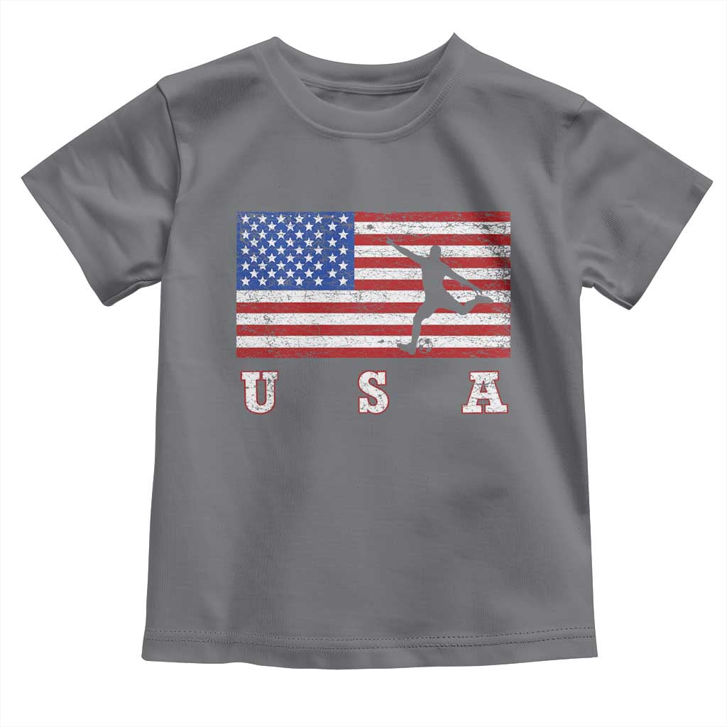 Patriotic Soccer Toddler T Shirt USA American Flag Team TS11 Charcoal Print Your Wear
