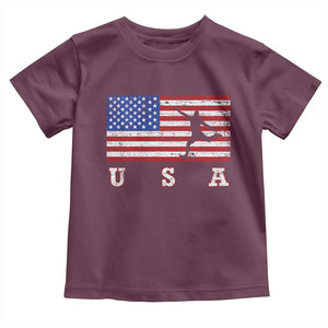 Patriotic Soccer Toddler T Shirt USA American Flag Team TS11 Maroon Print Your Wear