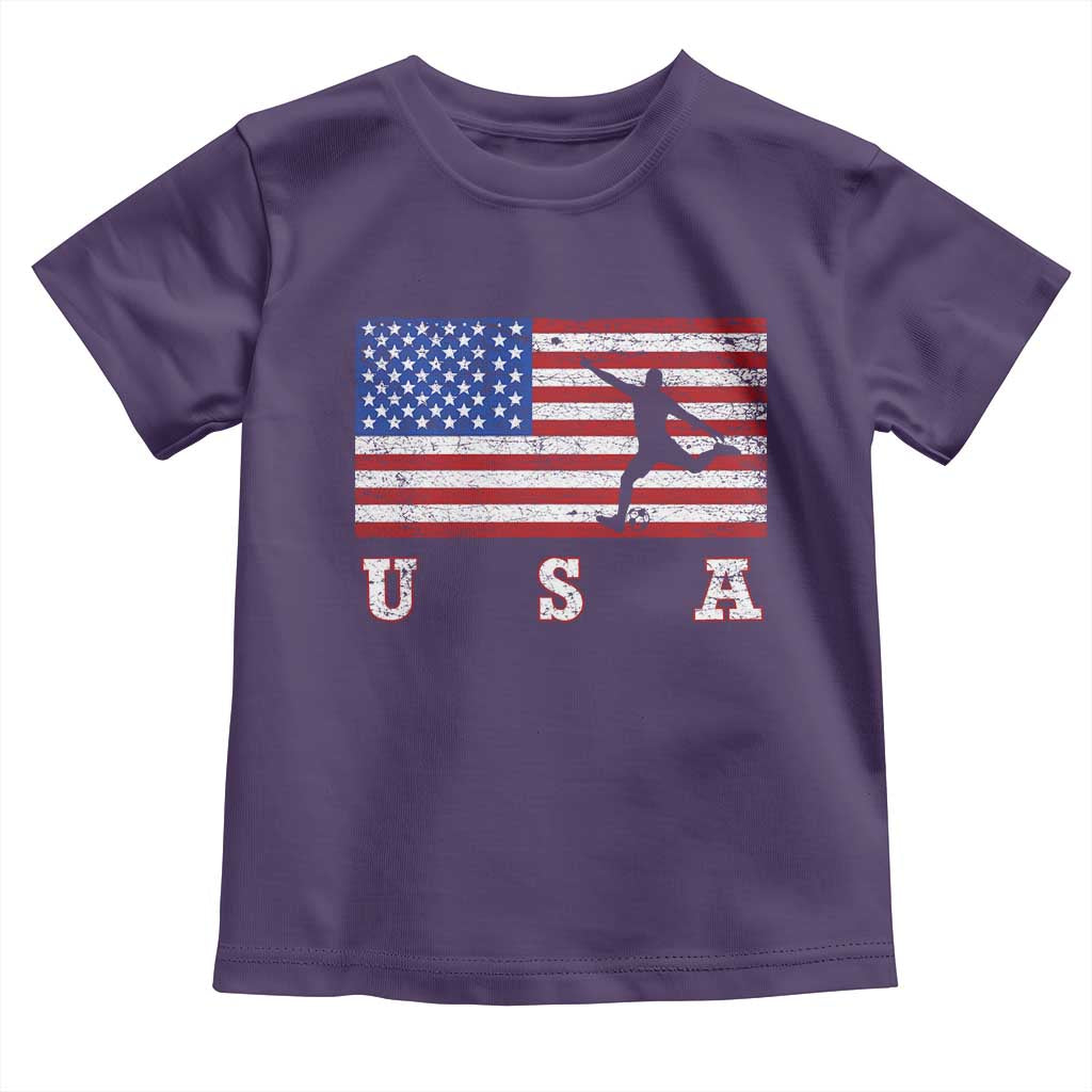 Patriotic Soccer Toddler T Shirt USA American Flag Team TS11 Purple Print Your Wear