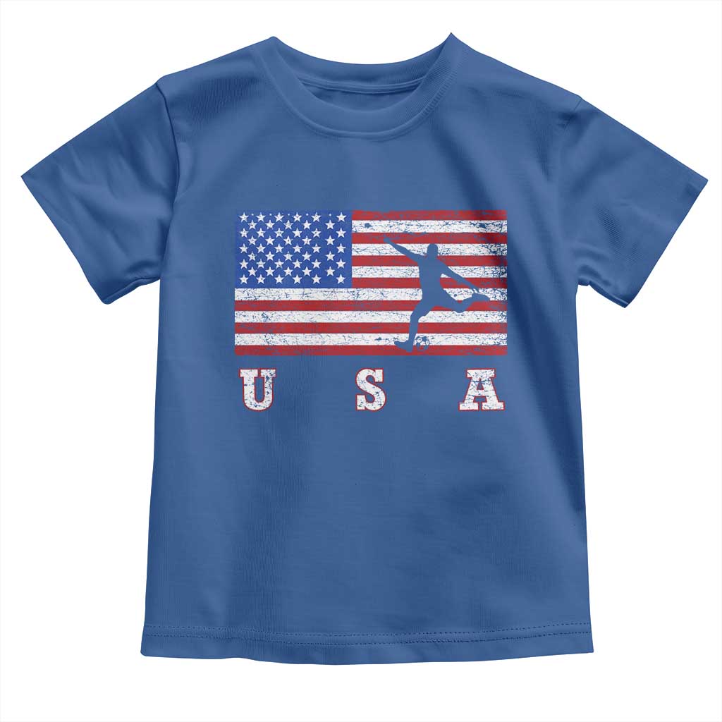 Patriotic Soccer Toddler T Shirt USA American Flag Team TS11 Royal Blue Print Your Wear