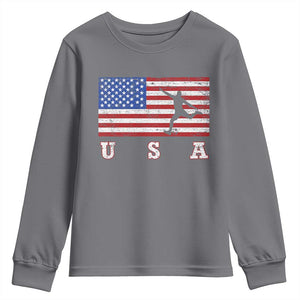 Patriotic Soccer Youth Sweatshirt USA American Flag Team TS11 Charcoal Print Your Wear