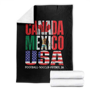 Soccer Lover Throw Blanket Canada Mexico USA Pride Football Futbol 2026 TS11 Black Print Your Wear