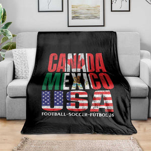 Soccer Lover Throw Blanket Canada Mexico USA Pride Football Futbol 2026 TS11 Print Your Wear