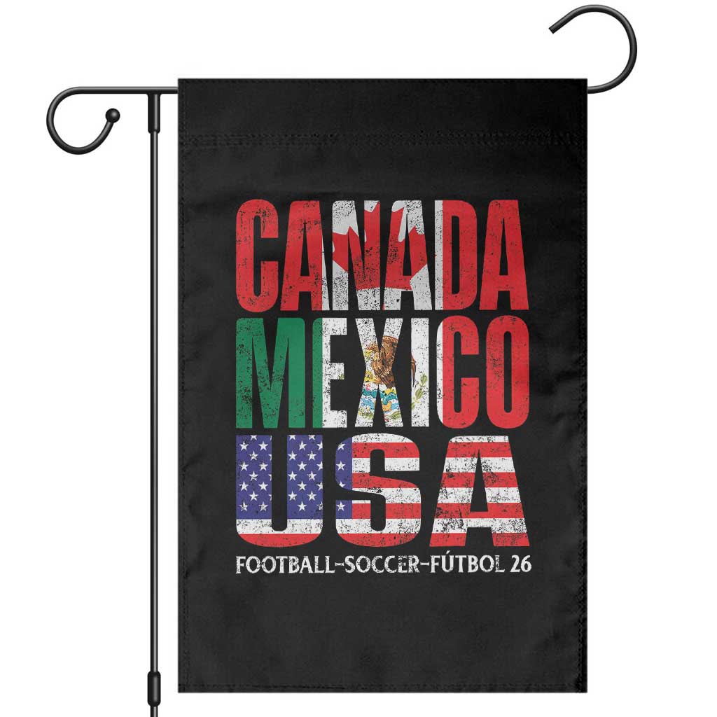 Soccer Lover Garden Flag Canada Mexico USA Pride Football Futbol 2026 TS11 Black Print Your Wear