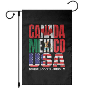 Soccer Lover Garden Flag Canada Mexico USA Pride Football Futbol 2026 TS11 Black Print Your Wear
