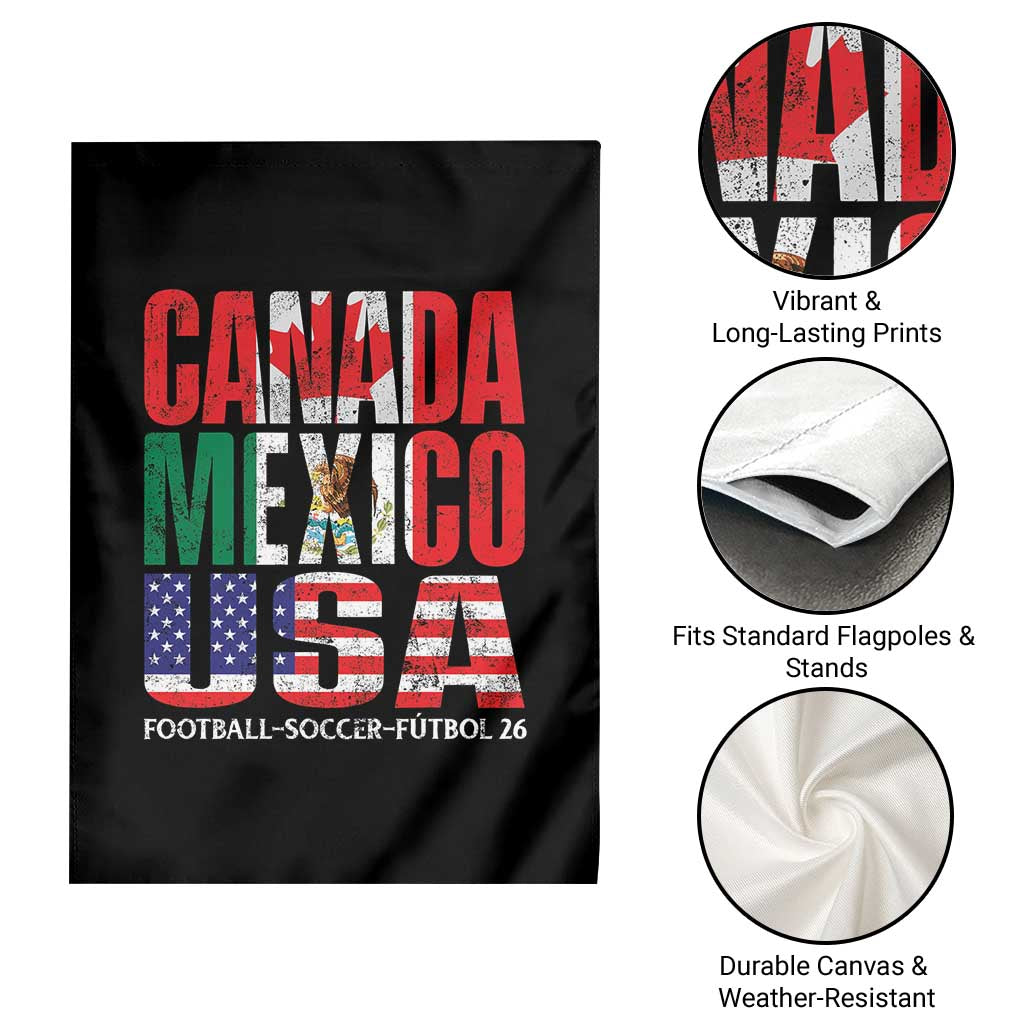 Soccer Lover Garden Flag Canada Mexico USA Pride Football Futbol 2026 TS11 Print Your Wear